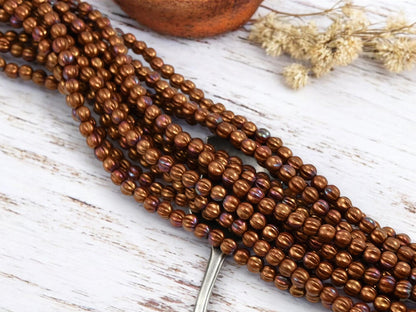 Czech Glass Beads - Melon Beads - Picasso Beads - Round Beads - 5mm - 50pcs - (4416)