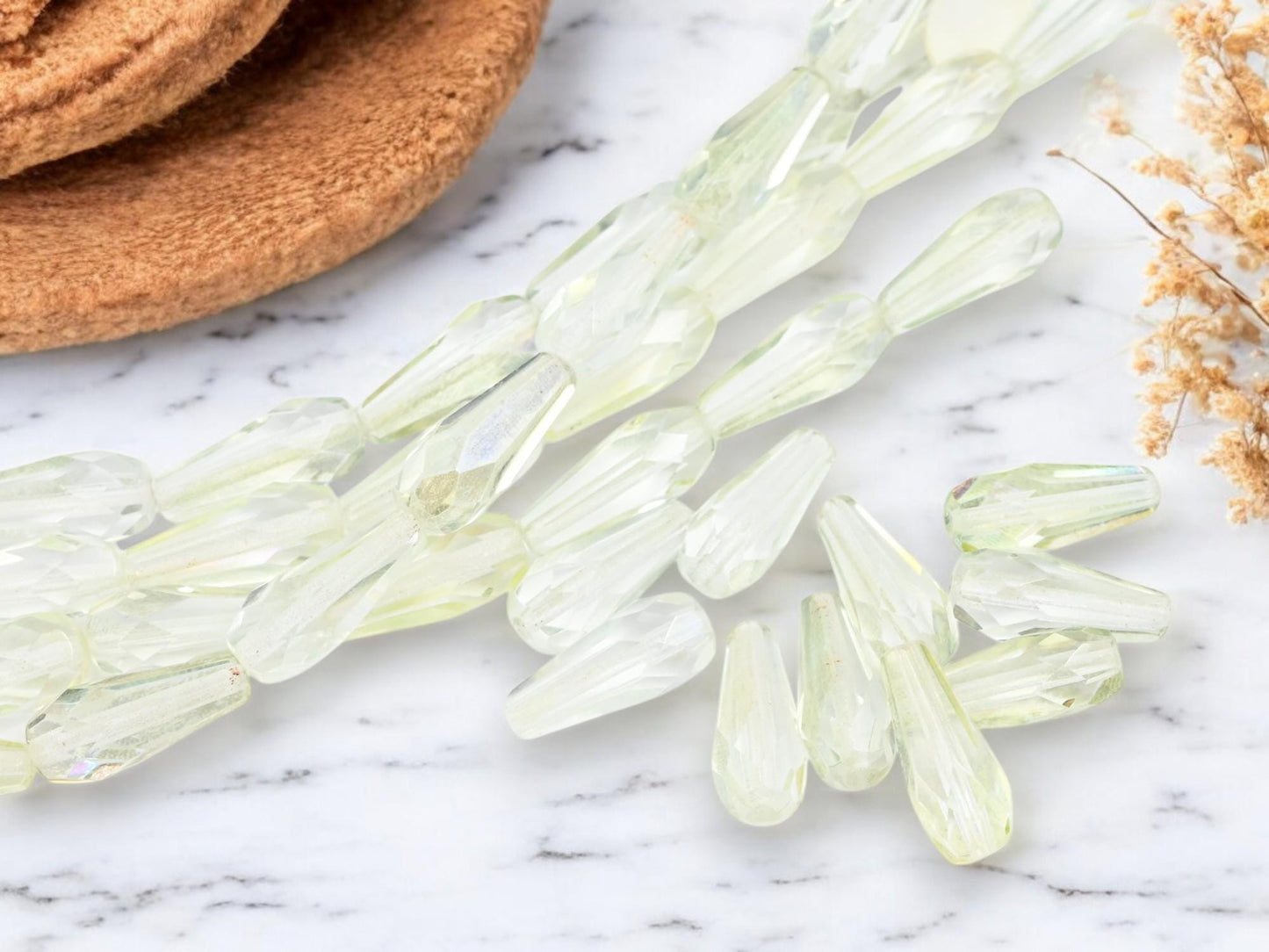 Czech Glass Beads - Teardrop Beads - Fire Polished Beads - Vertical Teardrop - Drop Beads - 10pcs - (3350)