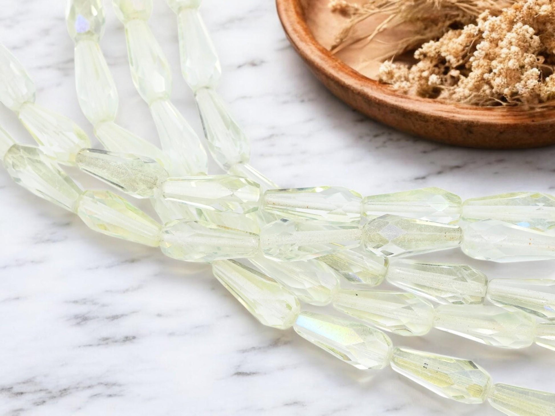 Czech Glass Beads - Teardrop Beads - Fire Polished Beads - Vertical Teardrop - Drop Beads - 10pcs - (3350)