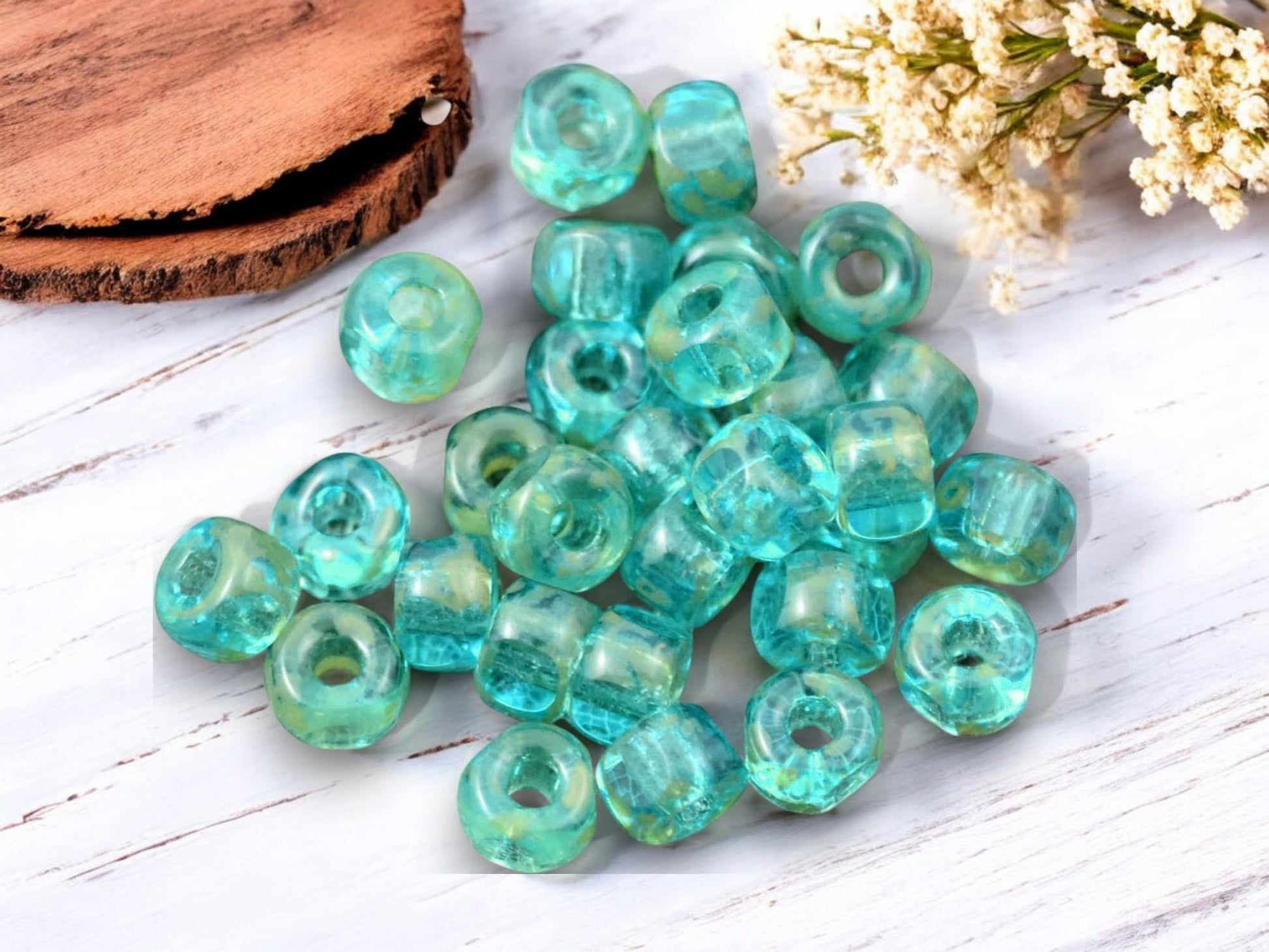 20g 3 Cut Aqua Rembrandt 2/0 Matubo Beads