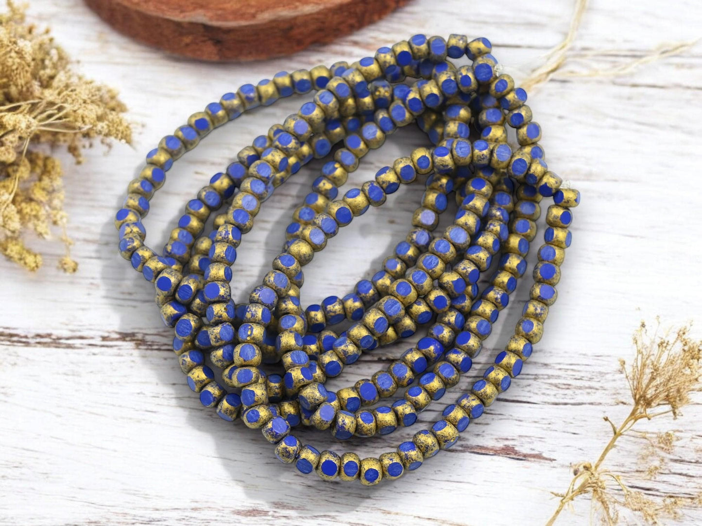 Czech Glass Beads - Trica Beads - Seed Beads - Picasso Beads - Size 6 Beads - 50pcs - (723)