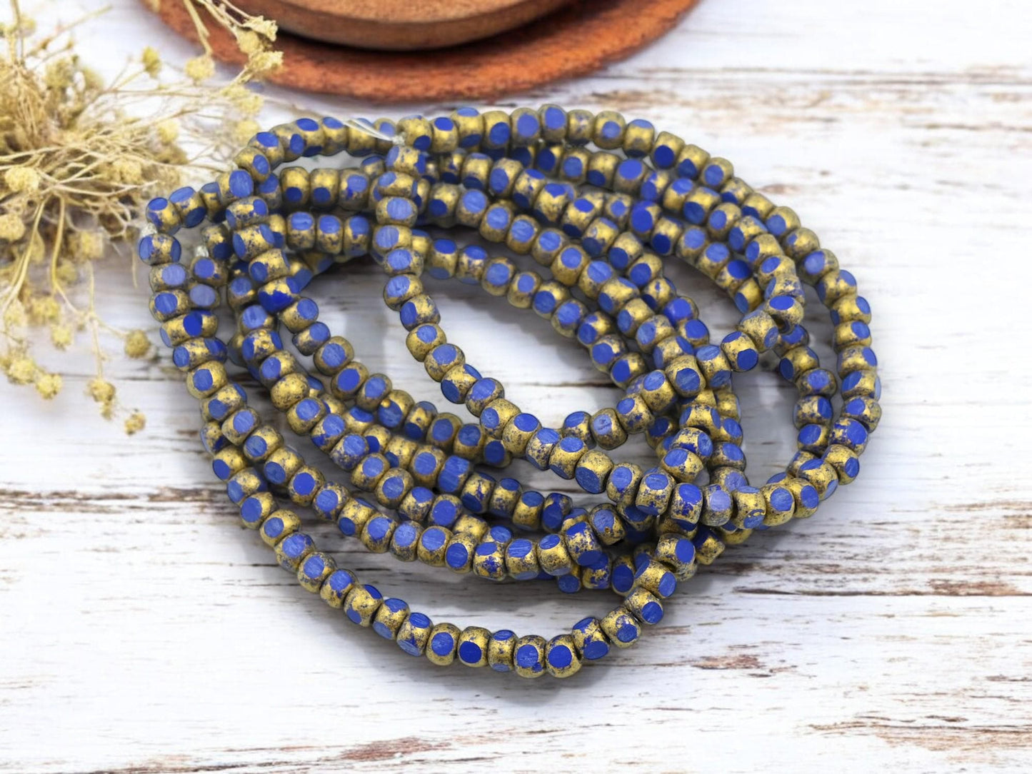 Czech Glass Beads - Trica Beads - Seed Beads - Picasso Beads - Size 6 Beads - 50pcs - (723)