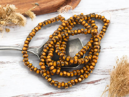 Czech Glass Beads - Trica Beads - Seed Beads - Picasso Beads - Size 6 Beads - 50pcs - (4995)