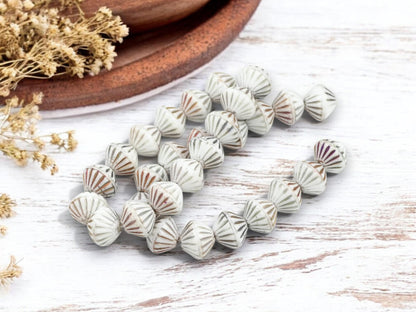 Czech Glass Beads - Bicone Beads - Picasso Beads - 9mm - 15pcs - (3091)