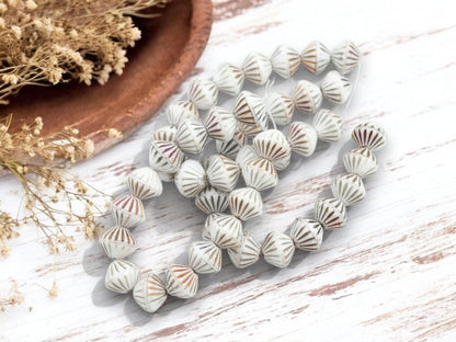 Czech Glass Beads - Bicone Beads - Picasso Beads - 9mm - 15pcs - (3091)