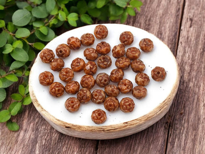 Czech Glass Beads - Picasso Beads - Flower Beads - Fire Polished Beads - Rosebud Beads - 6mm Beads - 50pcs - (539)