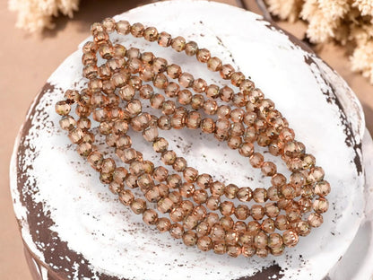 Cathedral Beads - Czech Glass Beads - Picasso Beads - Fire Polish Beads - 4mm - 50pcs - (5085)