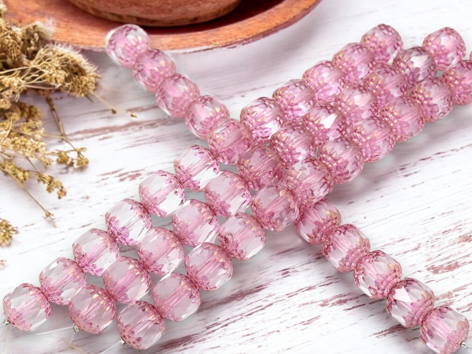 Czech Glass Beads - Cathedral Beads - Fire Polish Beads - Picasso Beads - 12pcs - 10mm - (B127)
