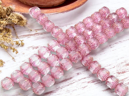 Czech Glass Beads - Cathedral Beads - Fire Polish Beads - Picasso Beads - 12pcs - 10mm - (B127)