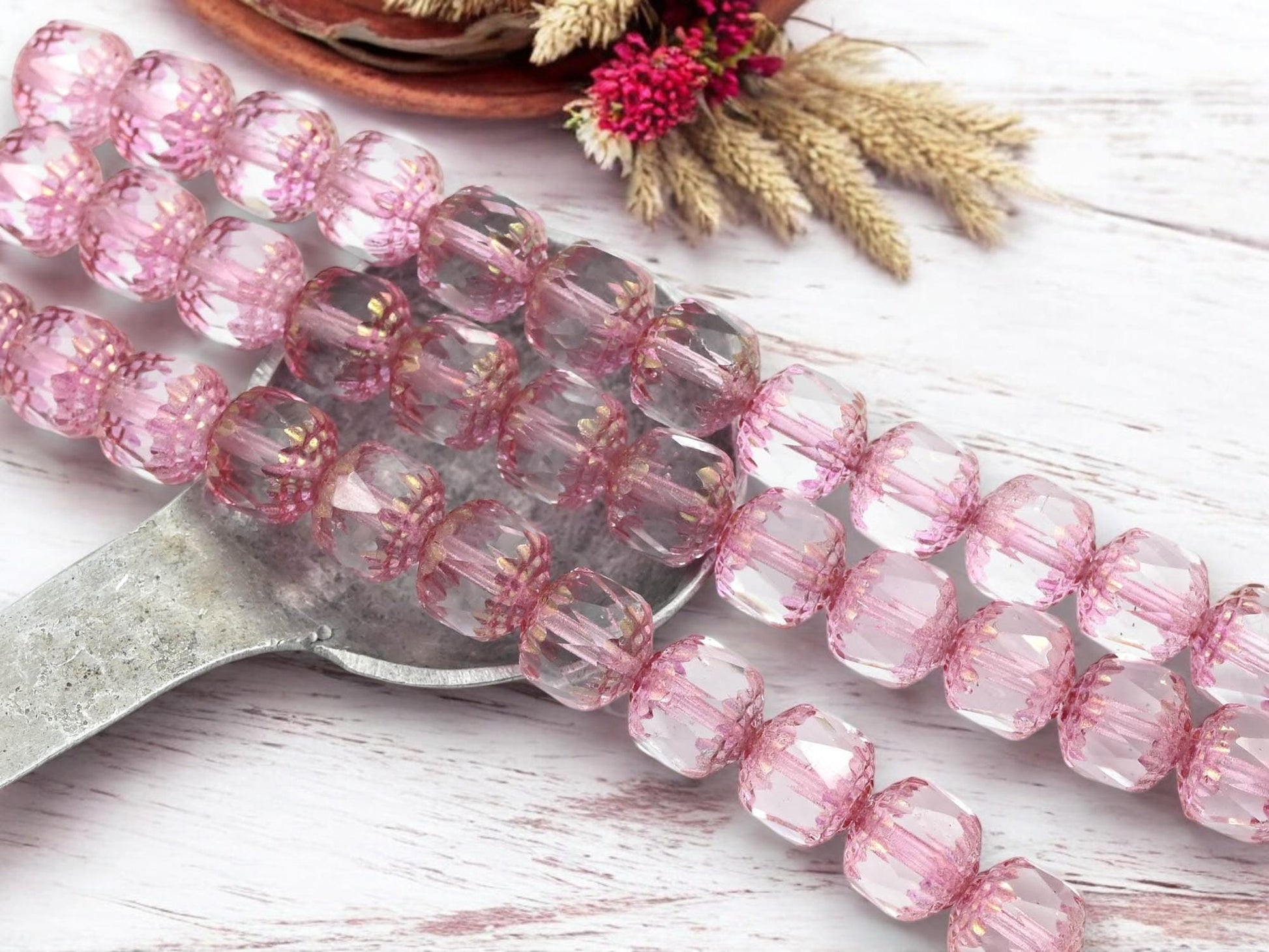 Czech Glass Beads - Cathedral Beads - Fire Polish Beads - Picasso Beads - 12pcs - 10mm - (B127)