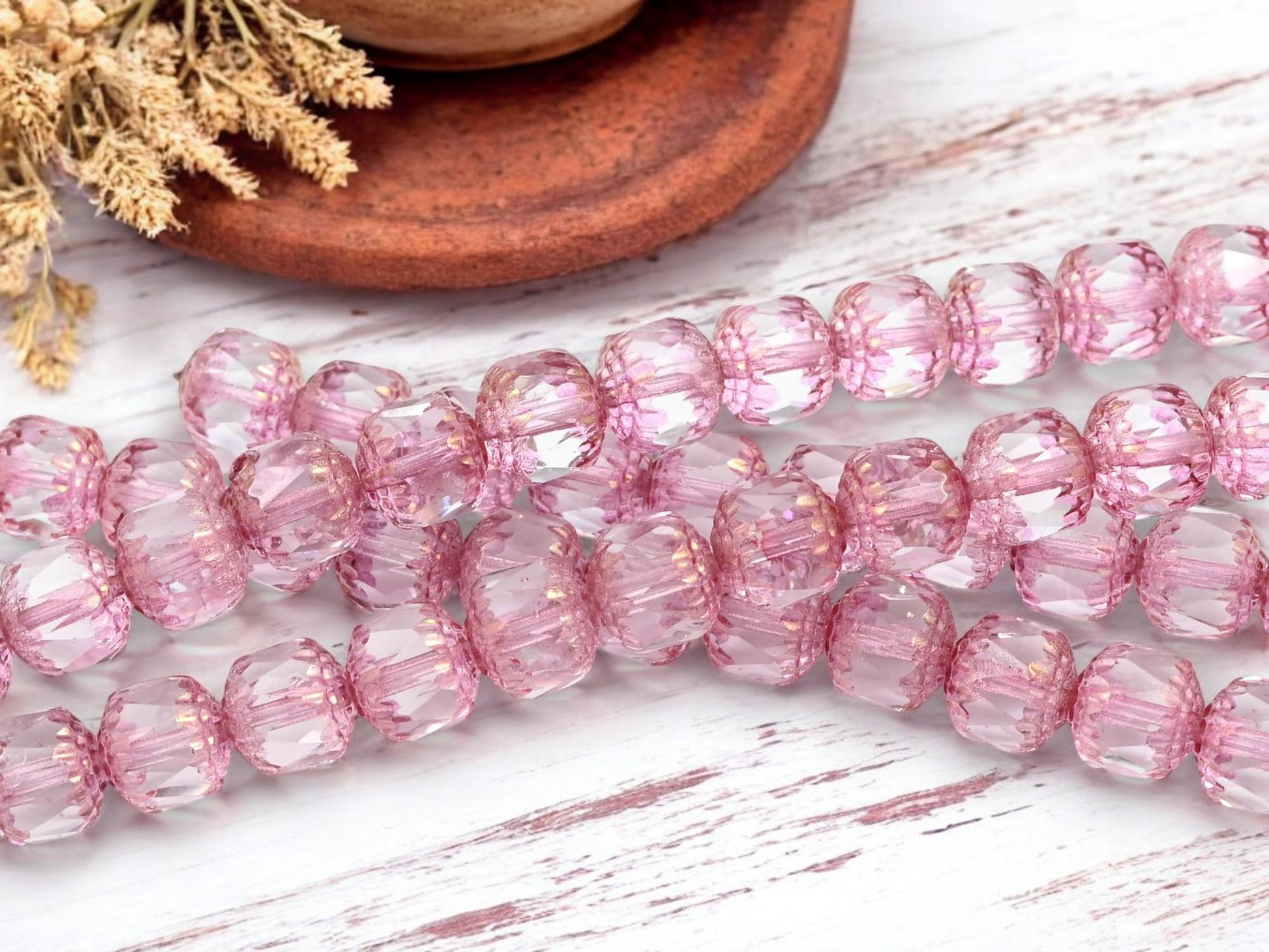 Czech Glass Beads - Cathedral Beads - Fire Polish Beads - Picasso Beads - 12pcs - 10mm - (B127)