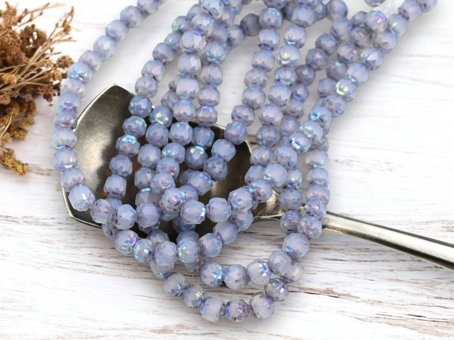 Cathedral Beads - Czech Glass Beads - Fire Polish Beads - Picasso Beads - 4mm - 50pcs - (2922)