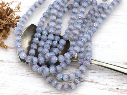 Cathedral Beads - Czech Glass Beads - Fire Polish Beads - Picasso Beads - 4mm - 50pcs - (2922)