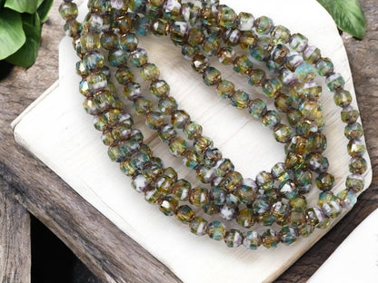 Picasso Beads - Cathedral Beads - Czech Glass Beads - Fire Polish Beads - 4mm - 50pcs - (4031)