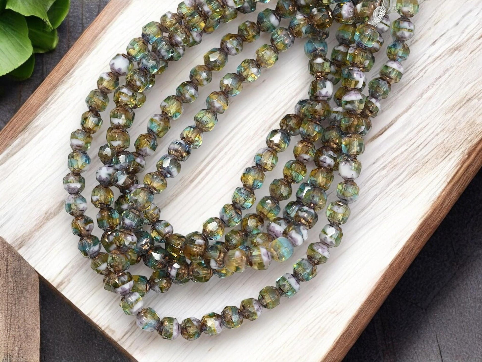 Picasso Beads - Cathedral Beads - Czech Glass Beads - Fire Polish Beads - 4mm - 50pcs - (4031)