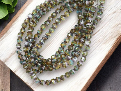 Picasso Beads - Cathedral Beads - Czech Glass Beads - Fire Polish Beads - 4mm - 50pcs - (4031)