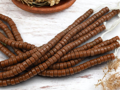 Heishi Beads - Eco-Friendly Beads - Indonesian Beads - Recycled Glass Beads - 8x4mm - 20" Strand - (A358)