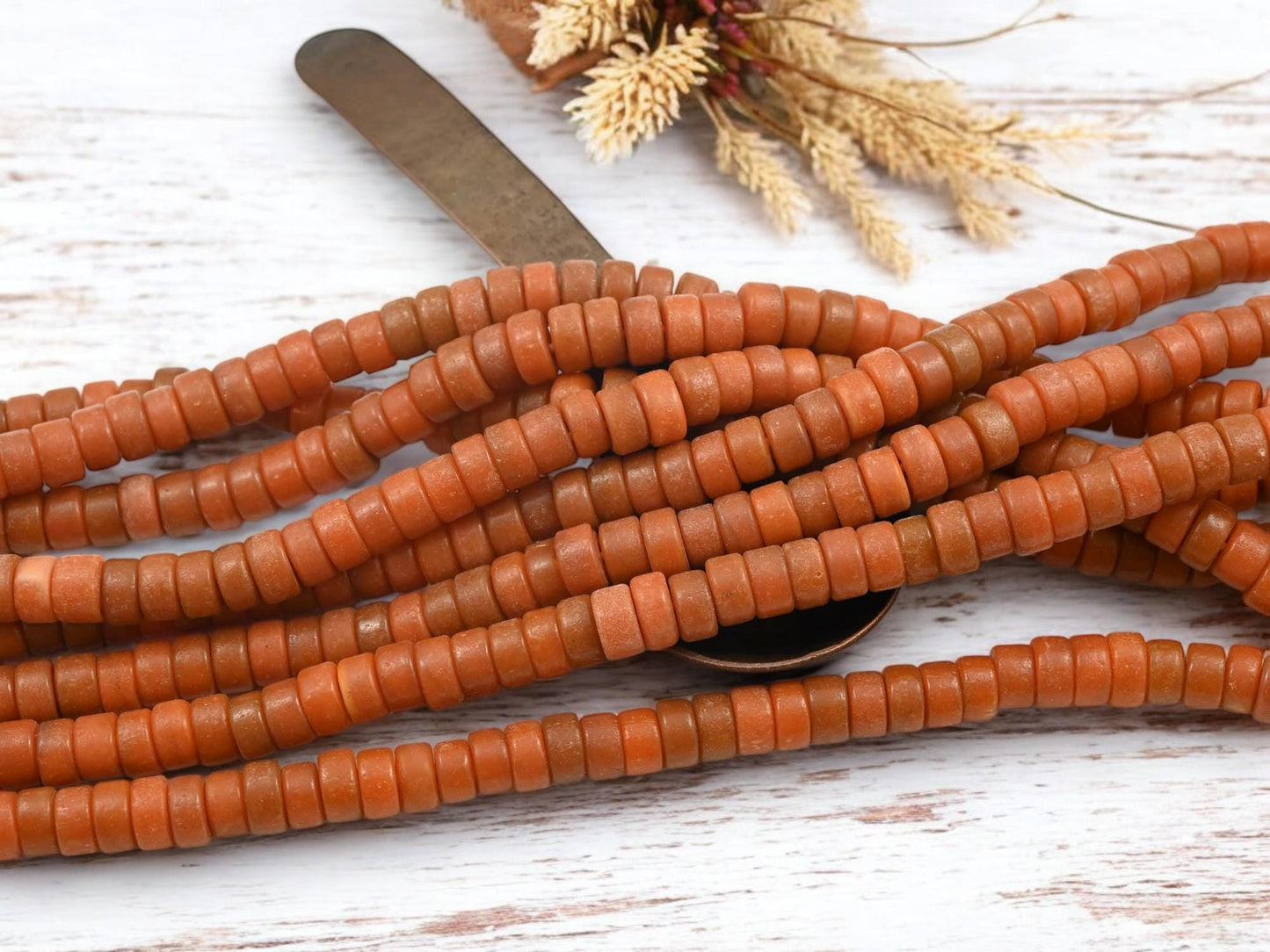 Recycled Glass Beads - Heishi Beads - Eco-Friendly Beads - Indonesian Beads - 8x4mm - 20" Strand - (1680)