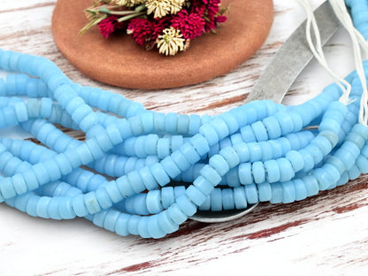 Heishi Beads - Eco-Friendly Beads - Indonesian Beads - Recycled Glass Beads - 8x4mm - 20" Strand - (A93)