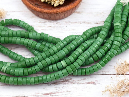 Heishi Beads - Eco-Friendly Beads - Indonesian Beads - Recycled Glass Beads - 8x4mm - 20" Strand - (5156)