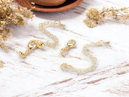 Lobster Clasps - Chain Extenders - Gold Chain - Chain Extender Gold - 5pc - (3509)
