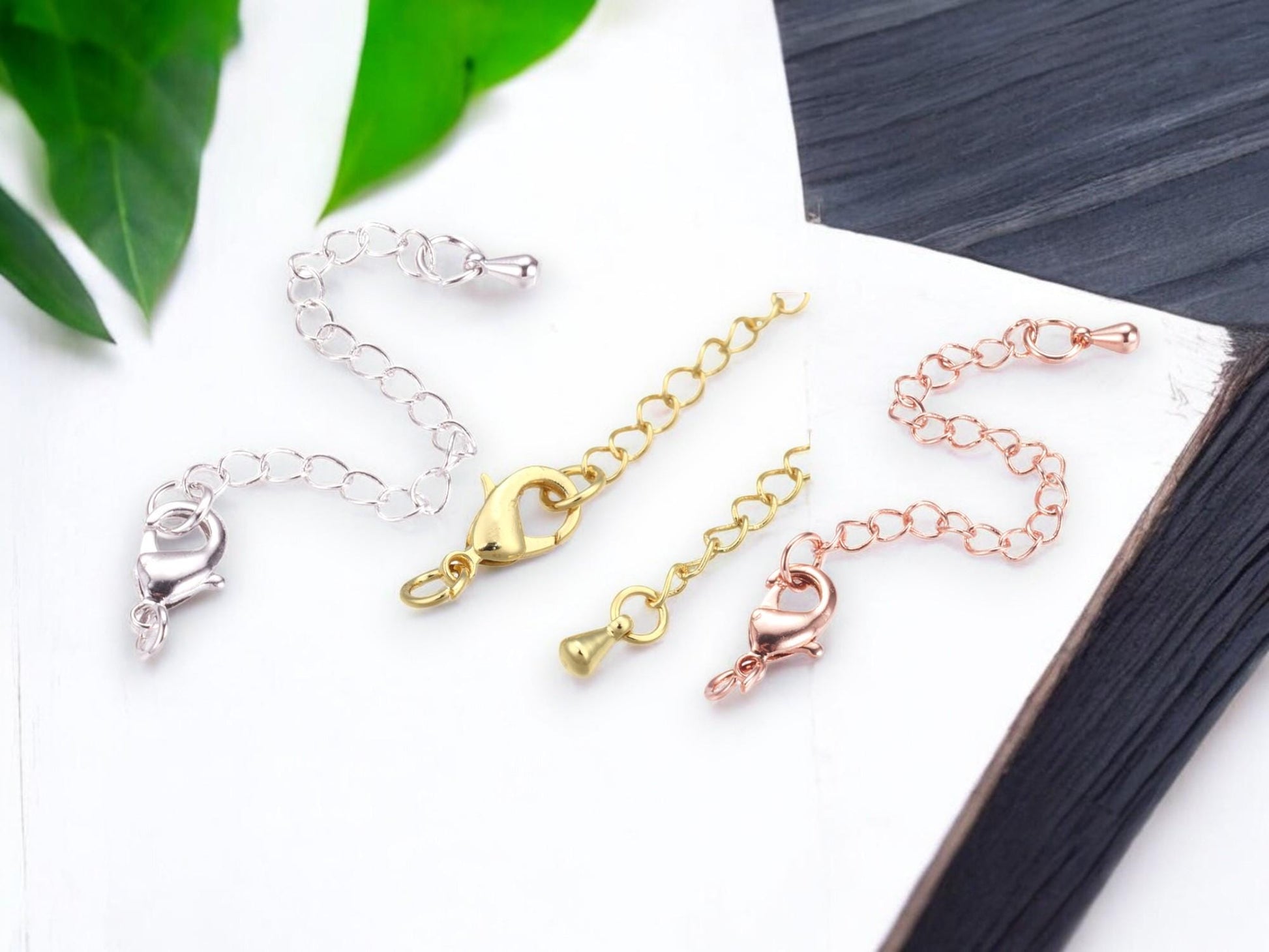 Chain Extenders - Gold Chain - Silver Chain - Rose Gold Chain - Necklace Extender - Bracelet Extender - 5pc - Choose Your Color