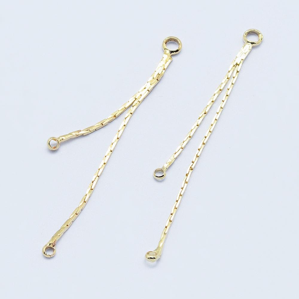 Chandalier Components - Gold Chain - Earring Components - Chandelier Connectors - Earring making supplies - 6pcs - (1387)
