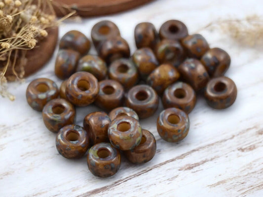 20g Opaque Camel Beige Travertine 2/0 Matubo Beads