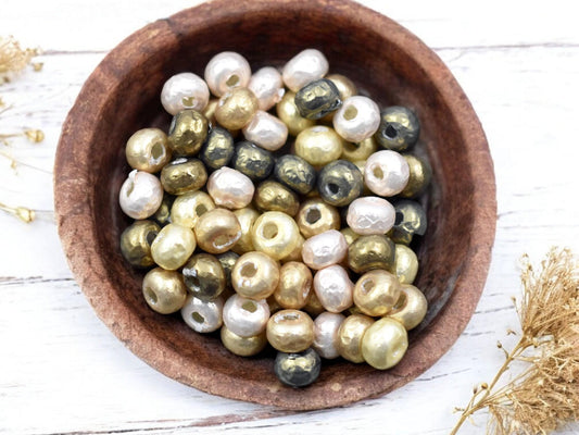 7.6g Miyuki Mixed Cream Pearl Baroque Seed Beads - Size 6/0