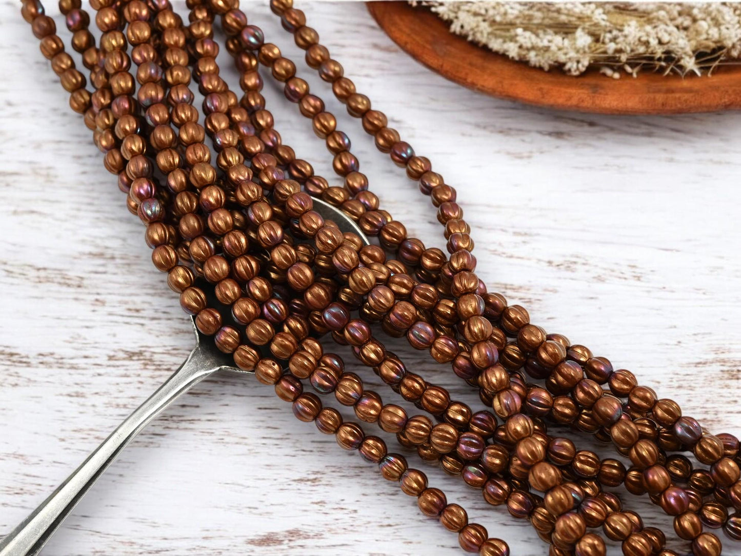 Czech Glass Beads - Melon Beads - Picasso Beads - Round Beads - 5mm - 50pcs - (4416)