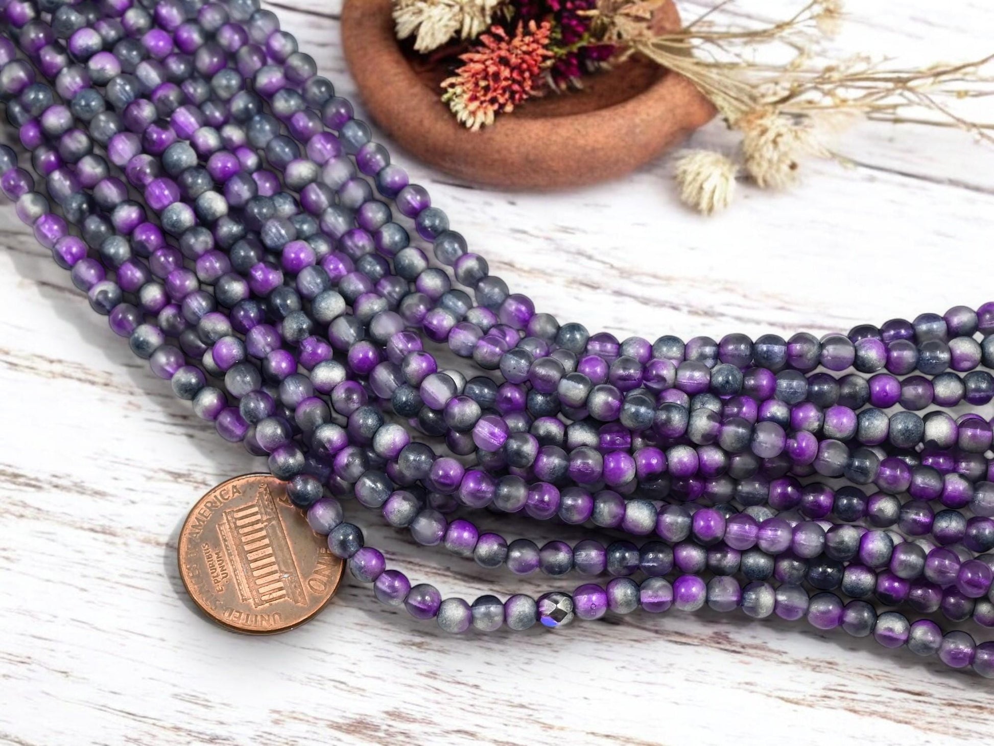 4mm Beads - Czech Glass Beads - Round Beads - Druk Beads - 50pcs - (3856)