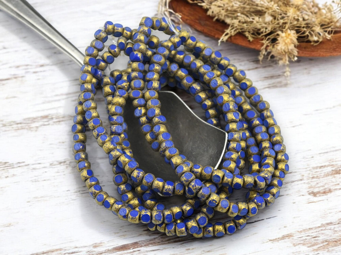 Czech Glass Beads - Trica Beads - Seed Beads - Picasso Beads - Size 6 Beads - 50pcs - (723)