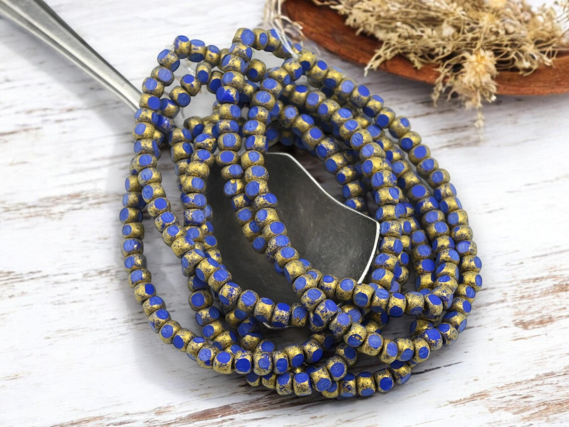 Czech Glass Beads - Trica Beads - Seed Beads - Picasso Beads - Size 6 Beads - 50pcs - (723)