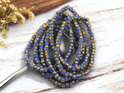 Czech Glass Beads - Trica Beads - Seed Beads - Picasso Beads - Size 6 Beads - 50pcs - (723)