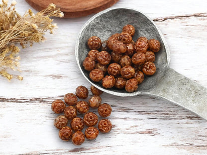 Czech Glass Beads - Picasso Beads - Flower Beads - Fire Polished Beads - Rosebud Beads - 6mm Beads - 50pcs - (539)