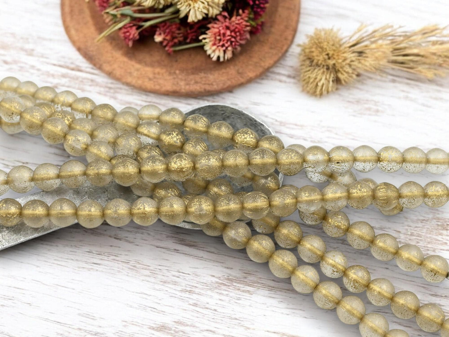 Picasso Beads - Czech Glass Beads - Round Beads - Druk Beads - 8mm Beads - 20pcs - (1150)