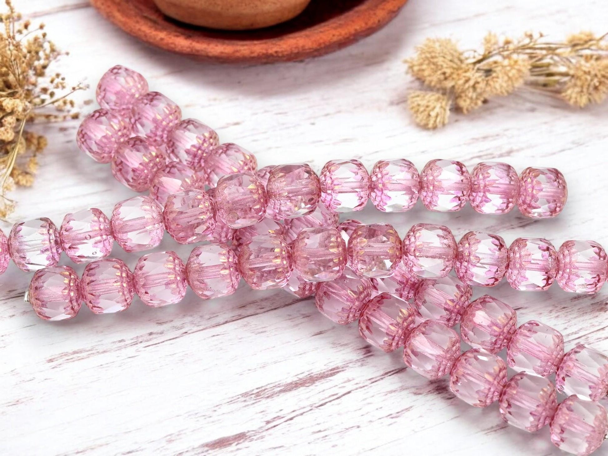 Czech Glass Beads - Cathedral Beads - Fire Polish Beads - Picasso Beads - 12pcs - 10mm - (B127)