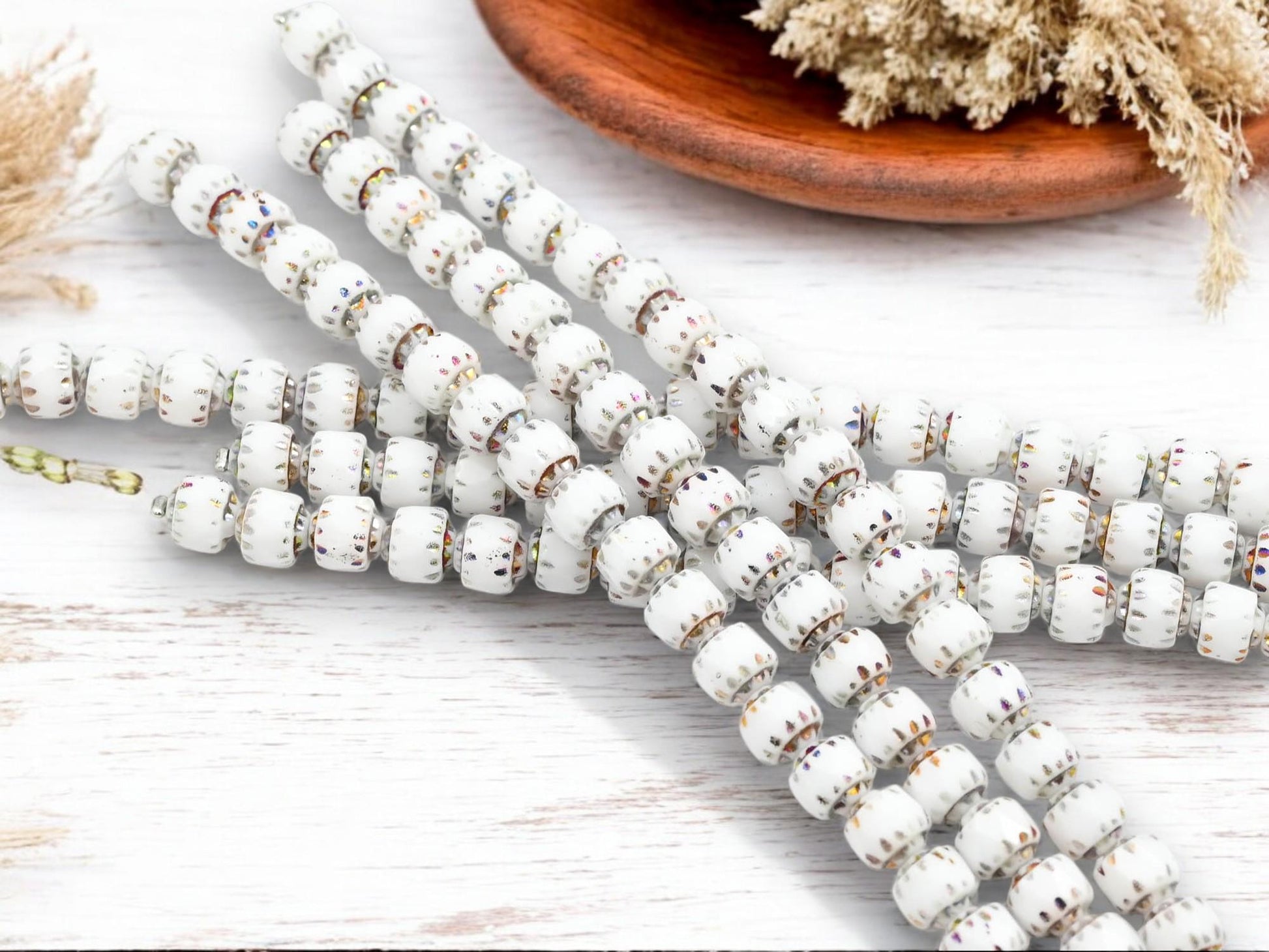 Czech Glass Beads - Cathedral Beads - Fire Polish Beads - Picasso Beads - 20pcs - 6mm - (6050)