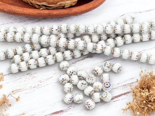 Czech Glass Beads - Cathedral Beads - Fire Polish Beads - Picasso Beads - 20pcs - 6mm - (6050)