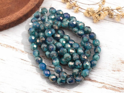 Czech Glass Beads - Fire Polished Beads - Round Beads - Faceted Beads - 8mm - 20pcs - (B855)