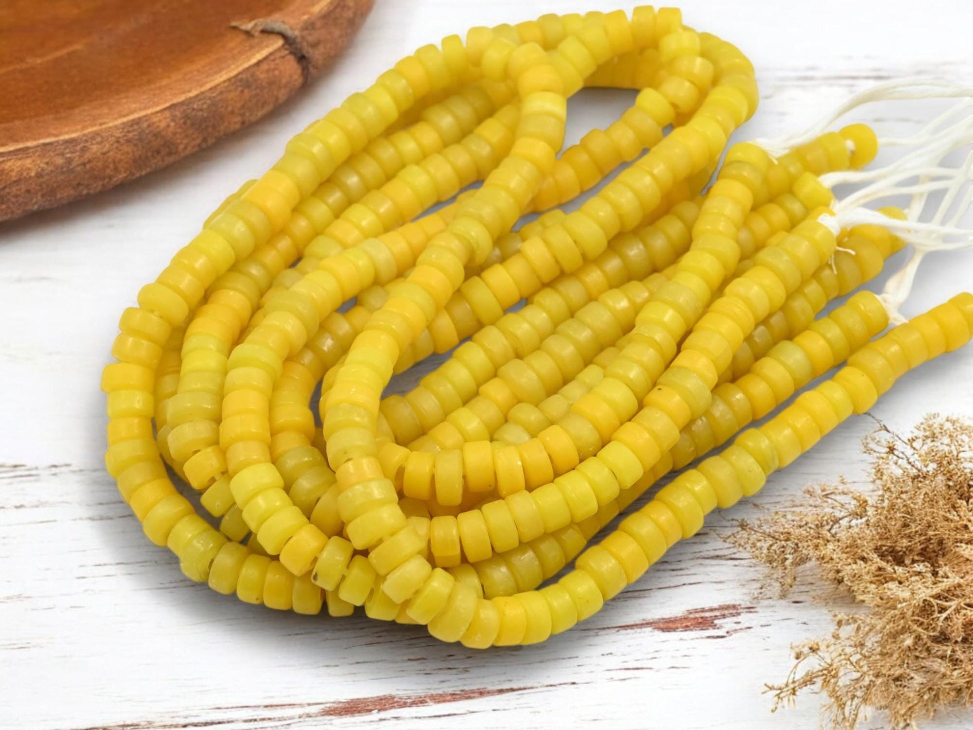 Heishi Beads - Eco-Friendly Beads - Indonesian Beads - Recycled Glass Beads - 8x4mm - 20" Strand - (A253)