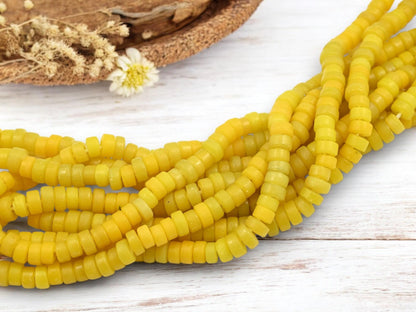 Heishi Beads - Eco-Friendly Beads - Indonesian Beads - Recycled Glass Beads - 8x4mm - 20" Strand - (A253)