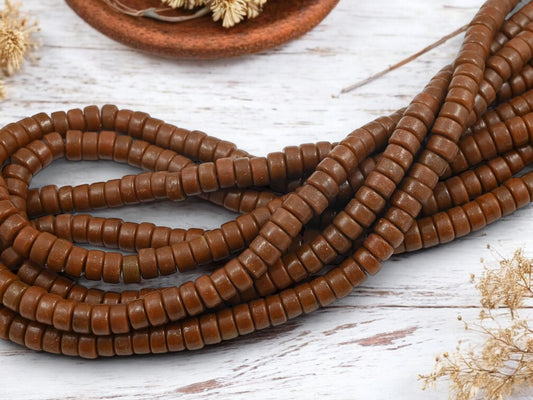 Heishi Beads - Eco-Friendly Beads - Indonesian Beads - Recycled Glass Beads - 8x4mm - 20" Strand - (A358)