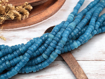 Heishi Beads - Eco-Friendly Beads - Indonesian Beads - Recycled Glass Beads - 8x4mm - 20" Strand - (668)