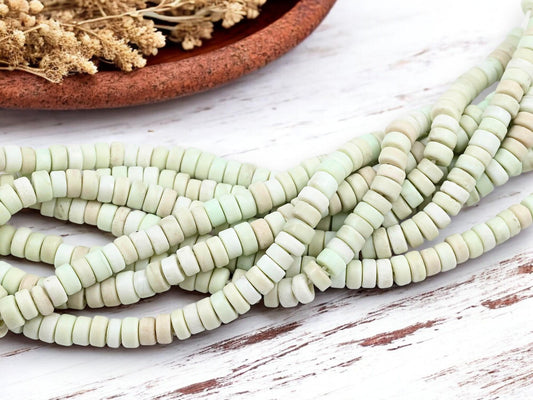 Recycled Glass Beads - Heishi Beads - Eco-Friendly Beads - Indonesian Beads - 8x4mm - 20" Strand - (1860)