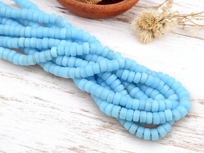 Heishi Beads - Eco-Friendly Beads - Indonesian Beads - Recycled Glass Beads - 8x4mm - 20" Strand - (A93)