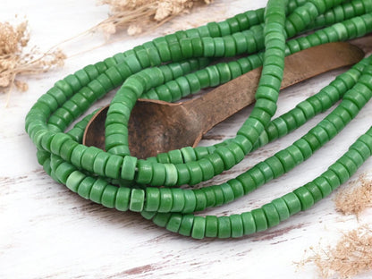 Heishi Beads - Eco-Friendly Beads - Indonesian Beads - Recycled Glass Beads - 8x4mm - 20" Strand - (5156)