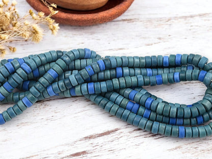 Heishi Beads - Eco-Friendly Beads - Indonesian Beads - Recycled Glass Beads - 8x4mm - 20" Strand - (3660)