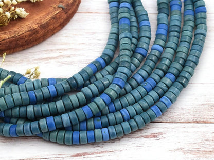 Heishi Beads - Eco-Friendly Beads - Indonesian Beads - Recycled Glass Beads - 8x4mm - 20" Strand - (3660)