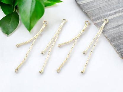 Chandalier Components - Gold Chain - Earring Components - Chandelier Connectors - Earring making supplies - 6pcs - (1387)